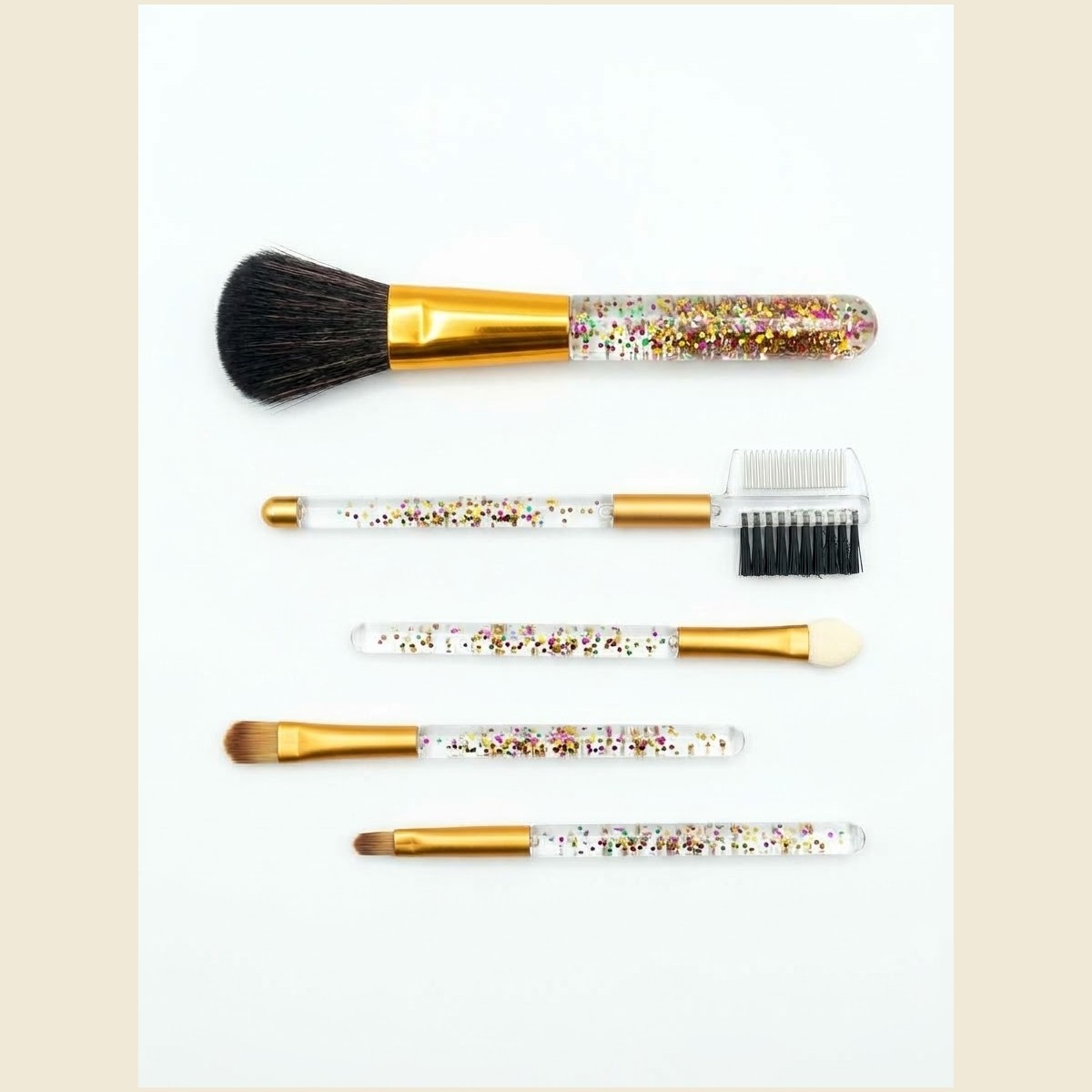 Set de 5 Pinceaux de Maquillage Pailletés Boziya